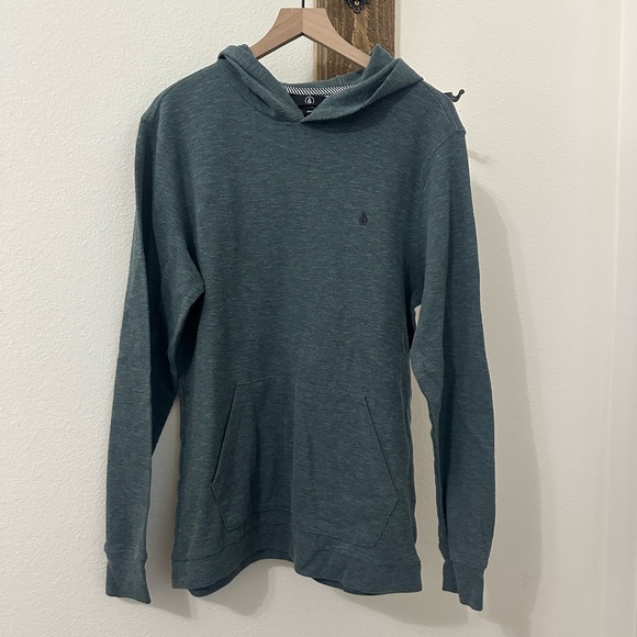 Volcom Men's Teal Hoodie waffle knit - Picture 1 of 3